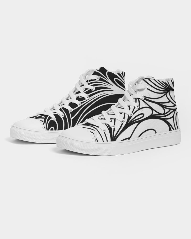 Louie Wri Black and White Collection Men's Hightop Canvas Shoe