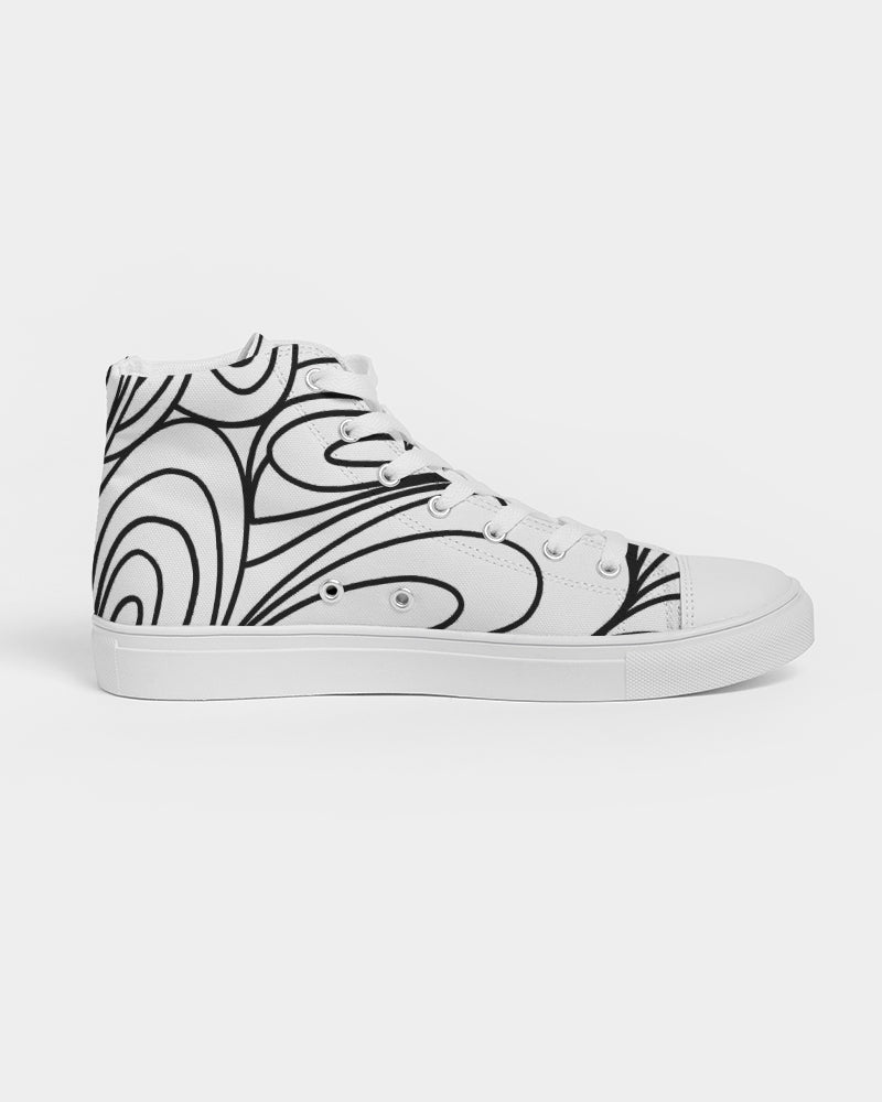 Louie Wri Black and White Collection Men's Hightop Canvas Shoe