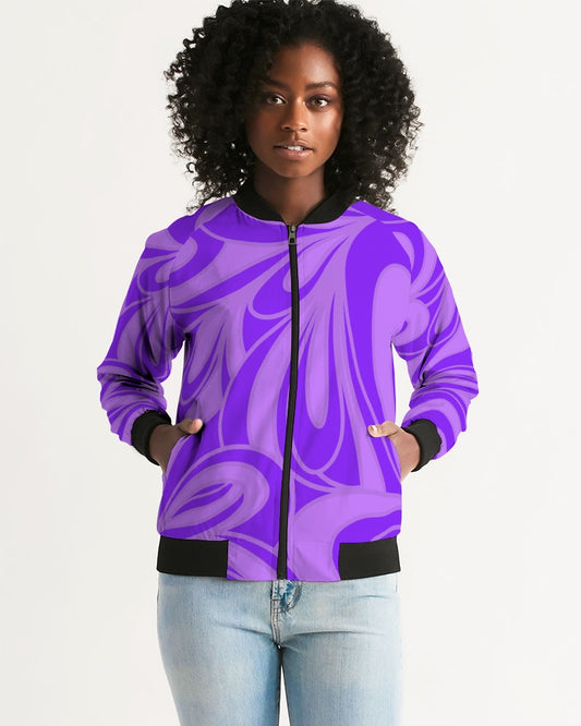 Louie Wri Purple Groove Women's Bomber Jacket